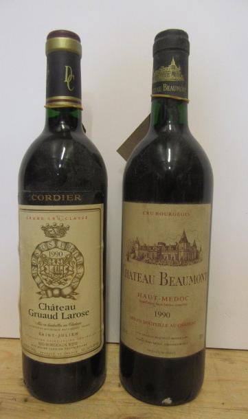 One bottle 1990 Chateau Gruaud Larose Saint-Julien and one bottle 1990 Chateau Beaumont Haut-Medoc Image