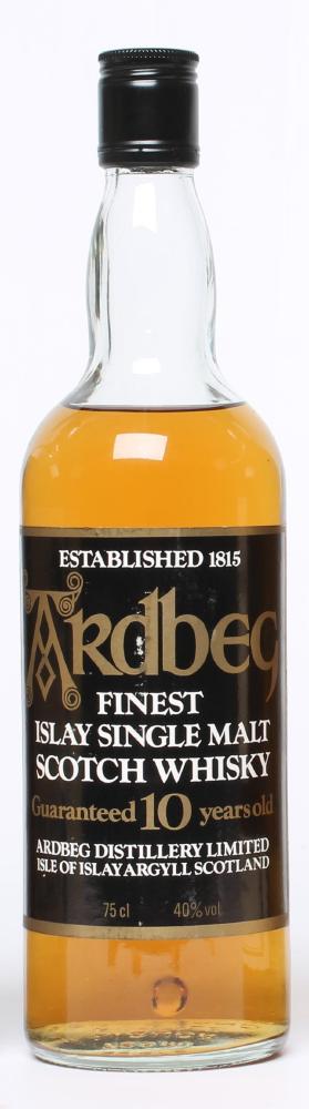 One bottle Ardbeg 10 year old Finest Islay Single Malt Scotch Whisky (Est. plus 21% premium inc. Image