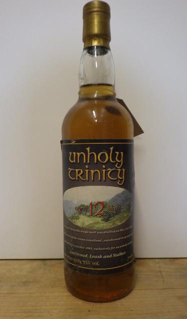 One bottle Unholy Trinity 12 year old Speyside Single Malt Whisky Image