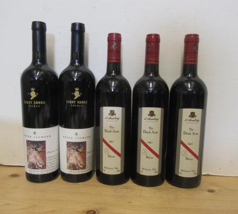 Three bottles 2003 The Dead Arm Shiraz OC Image