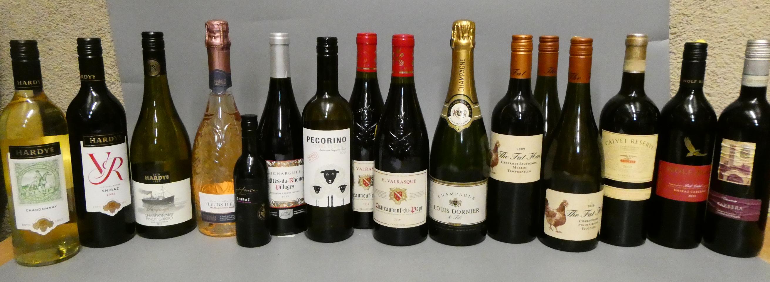 Fifteen bottles of mixed wine Image