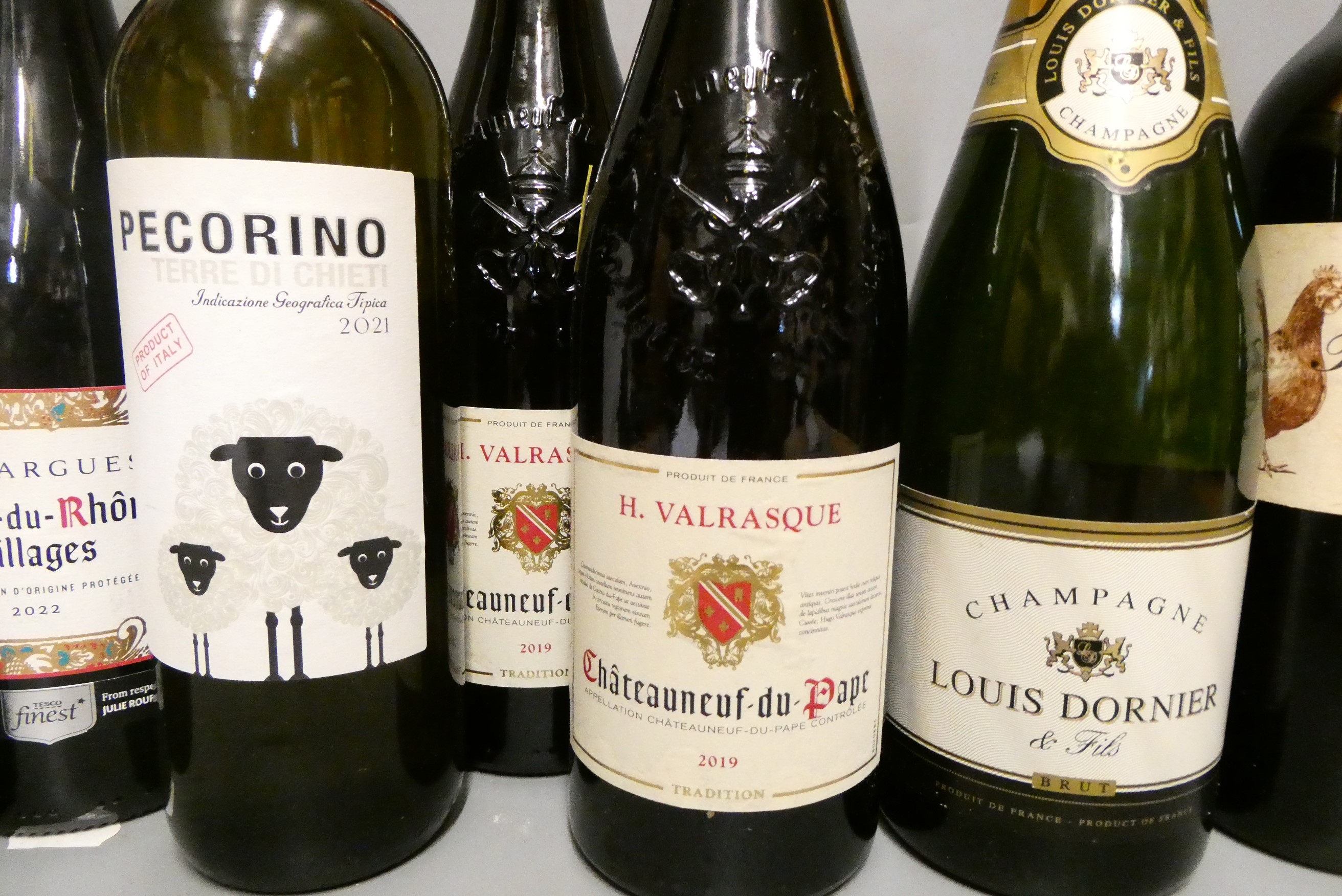Fifteen bottles of mixed wine Image