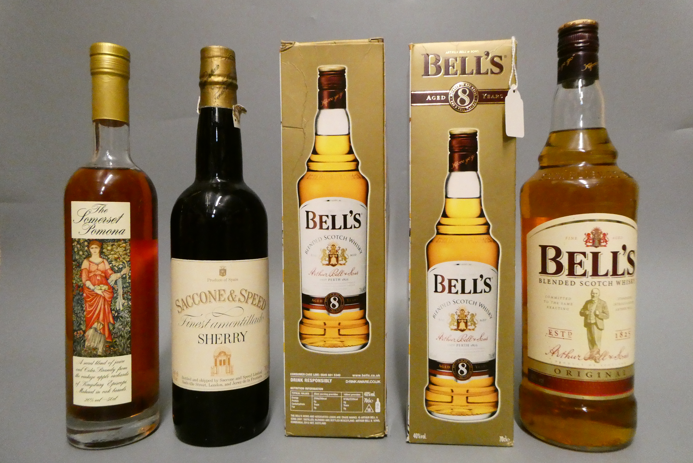 Five bottled spirits Image
