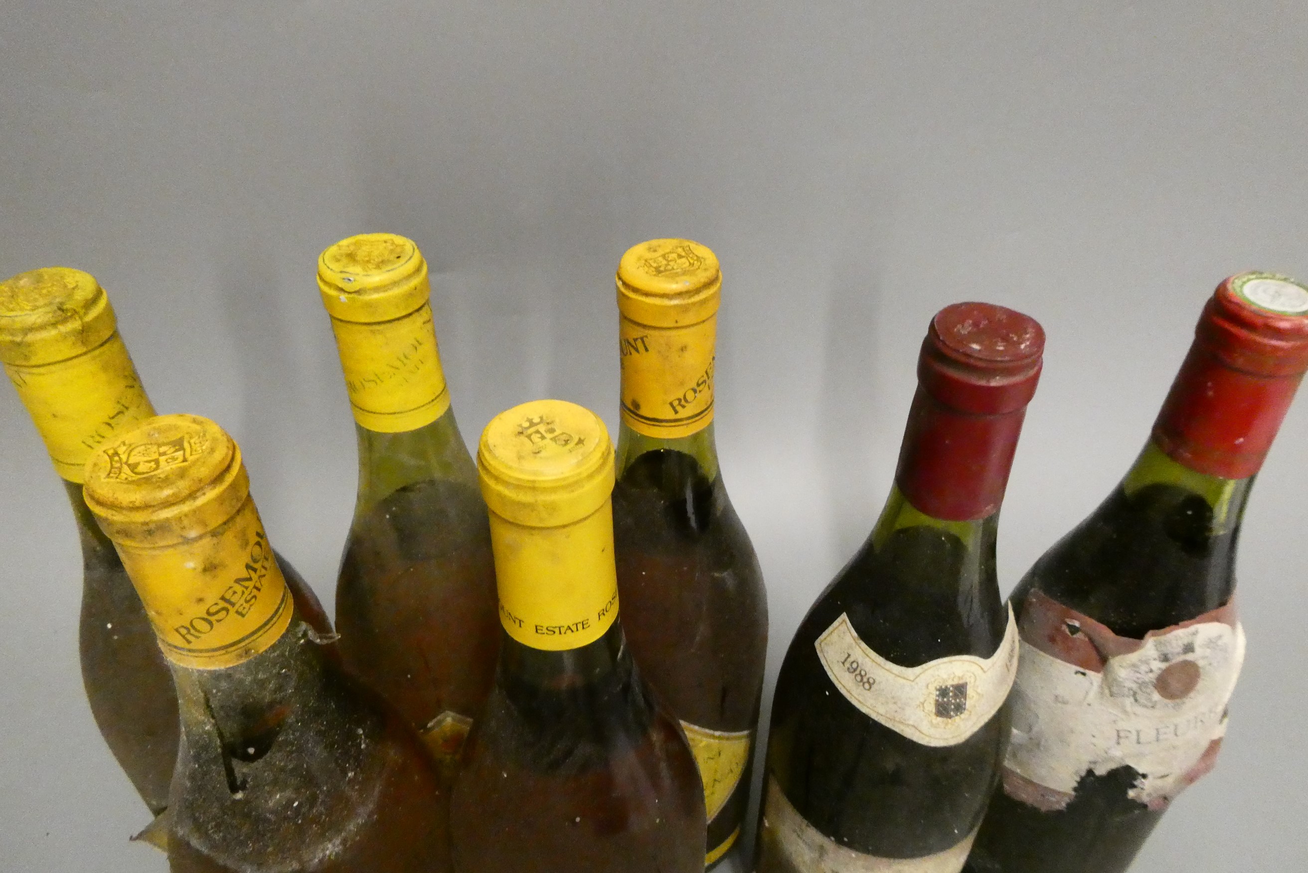 Seven bottles of wine, comprising two 1988, two 1989 and one 1994 Rosemount Estate Chardonnay, a Image