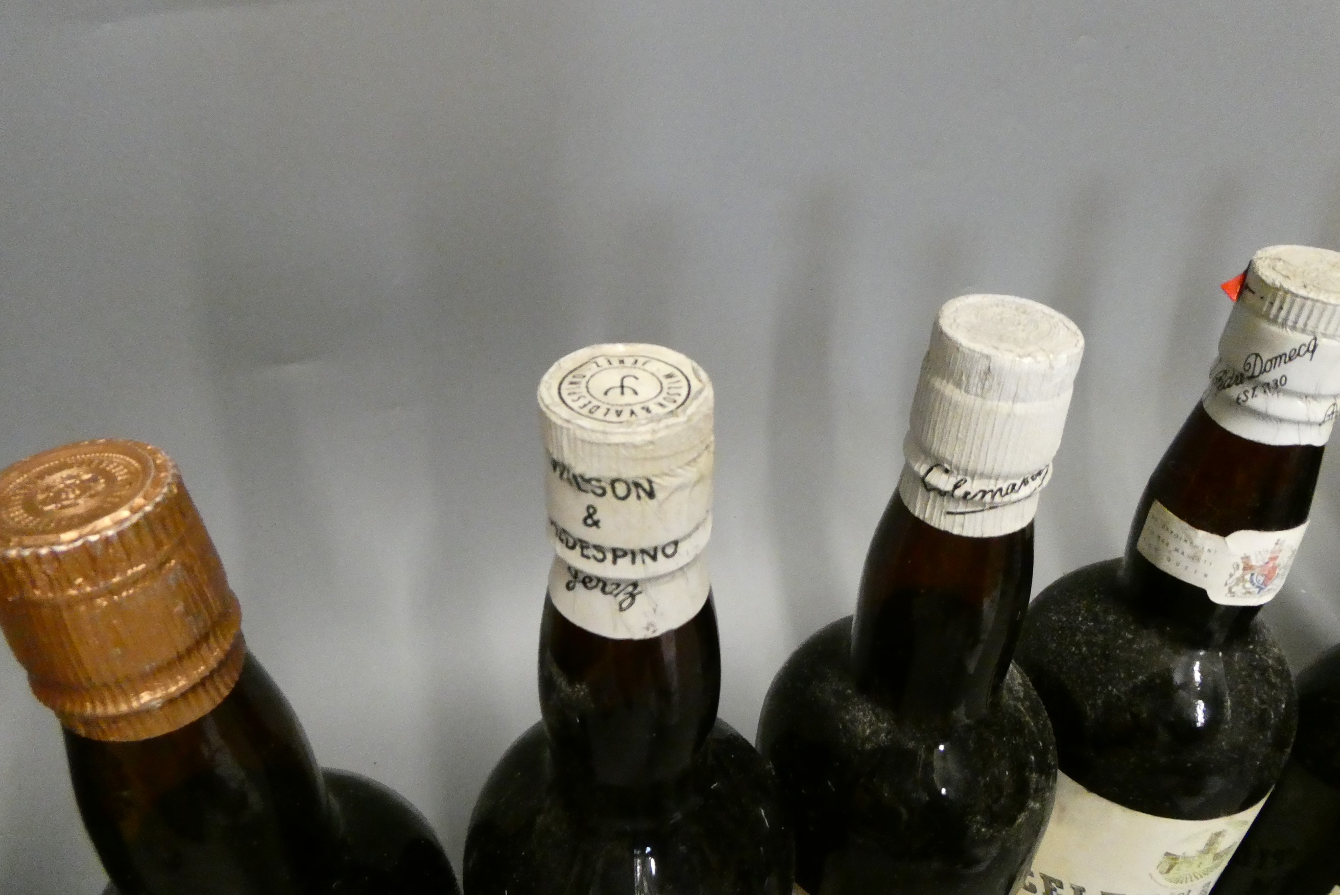 Eleven bottles of sherry, inlcuding Jerez Cream, South African medium dry, Pedro Domecq celebraion Image
