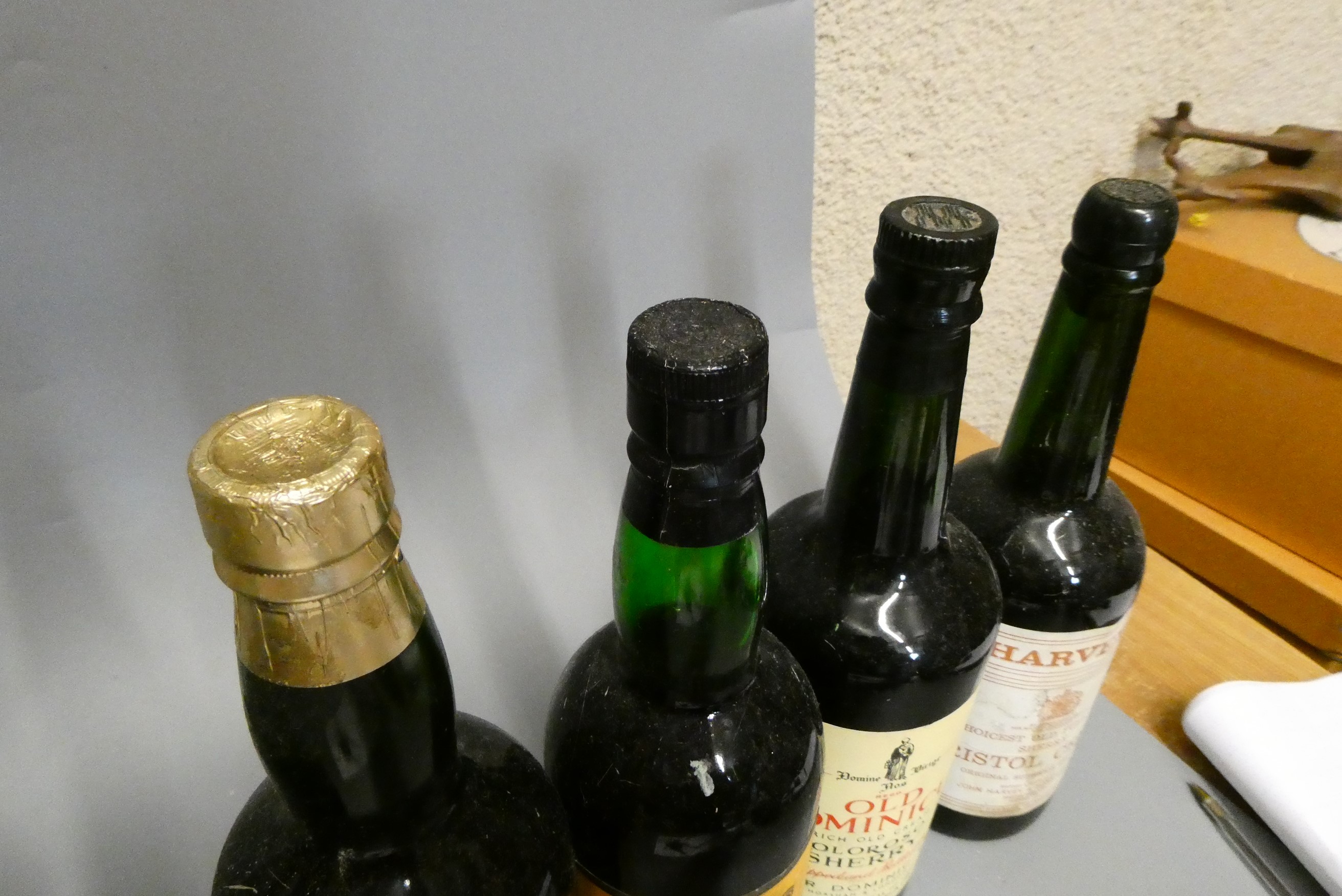 Eleven bottles of sherry, inlcuding Jerez Cream, South African medium dry, Pedro Domecq celebraion Image