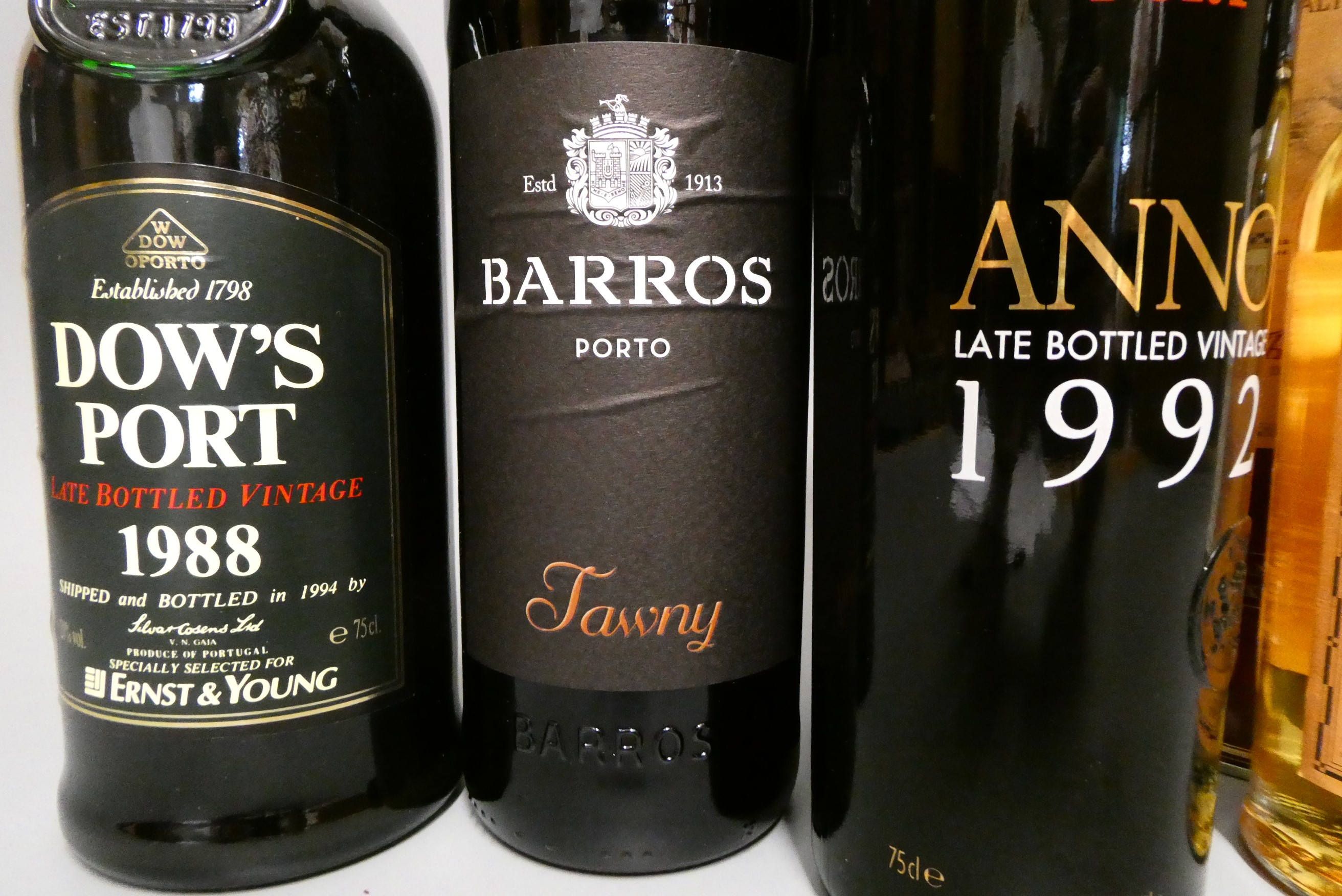 Seven bottles of port Image