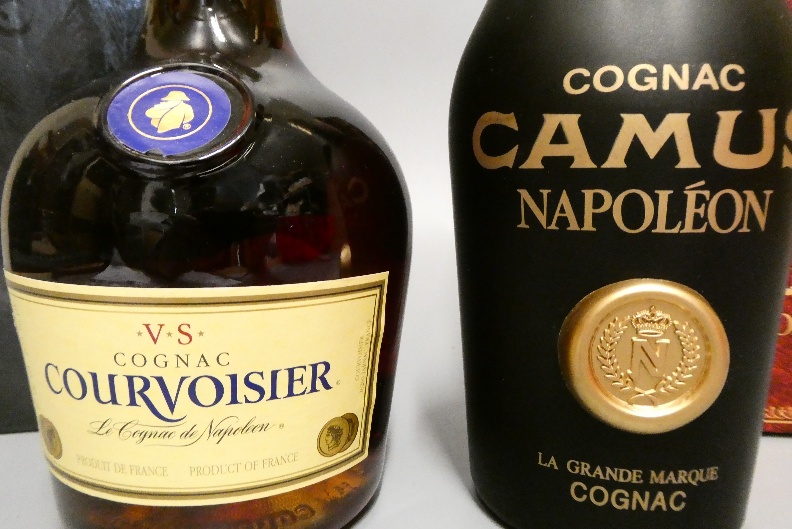 Two boxed bottles of Cognac, comprising a Camus Napoleon, La Grand Marque, and a VS Courvoisier Image