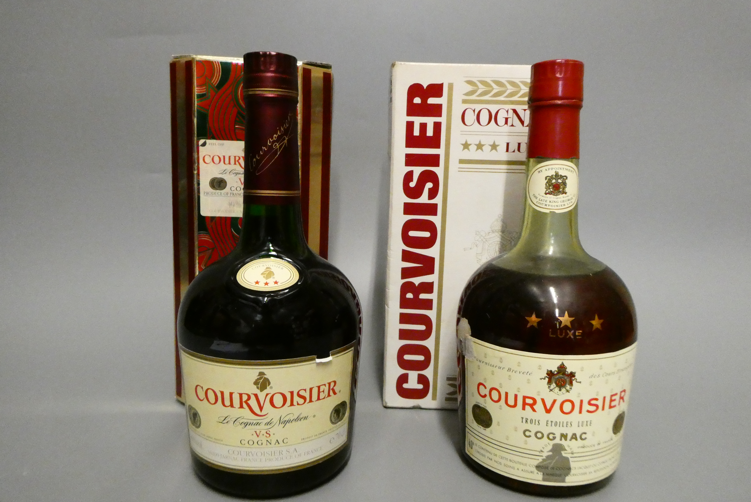 Two boxed bottles Courvoisier cognac, comprising one VS and one Luxe (Est. plus 24% premium inc. Image