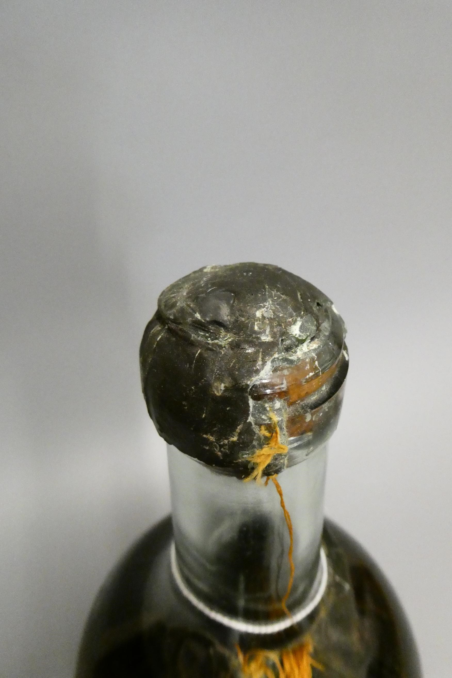 A large vintage Armagnac, with wax impressed "G" and bottle inscribed "Armagnac Vici (?)", bottle Image