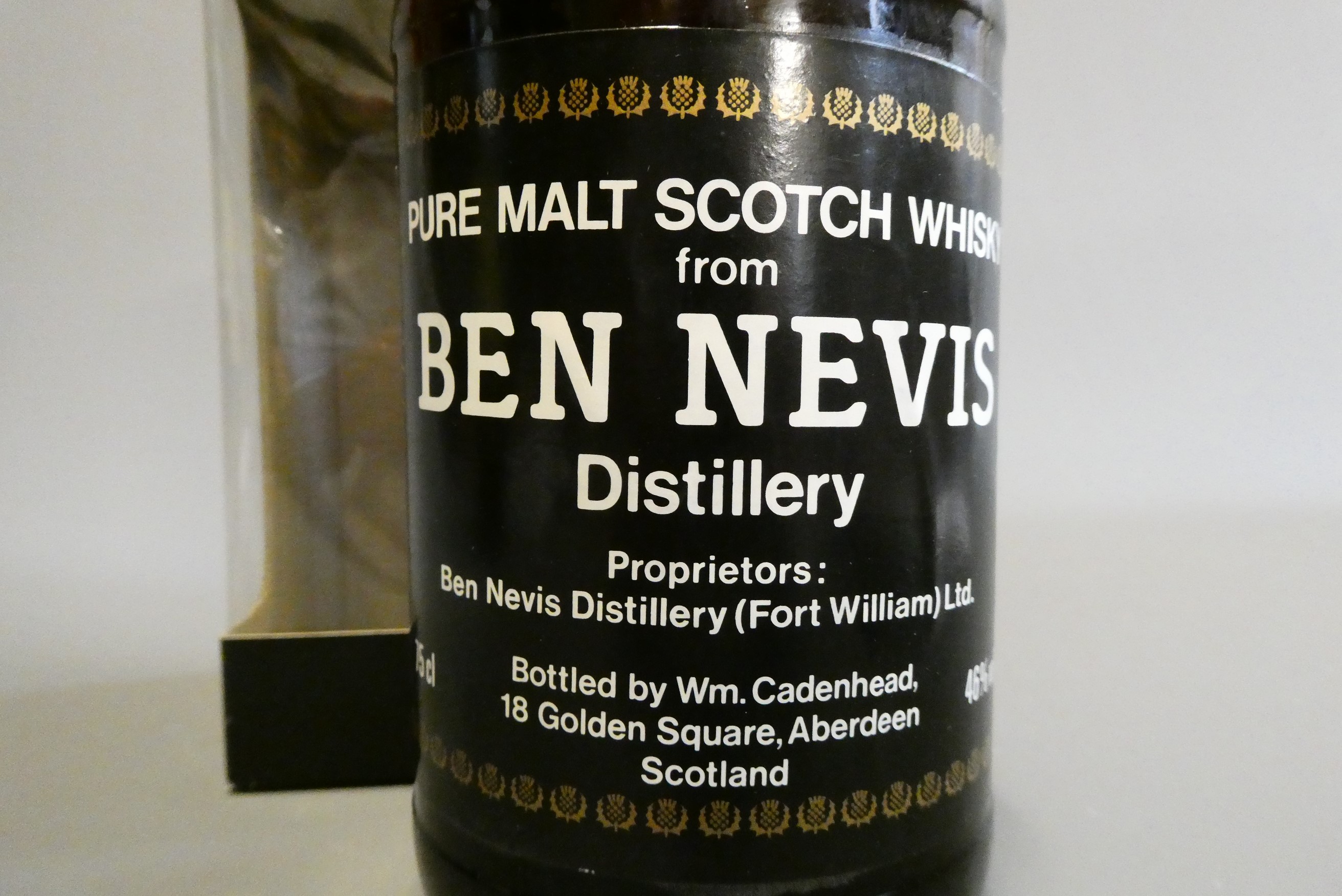 Ben Nevis distillery 19yr old pure malt Scotch whisky, Bottled by Wm. Cadenhead, 75cl, 46%, boxed Image
