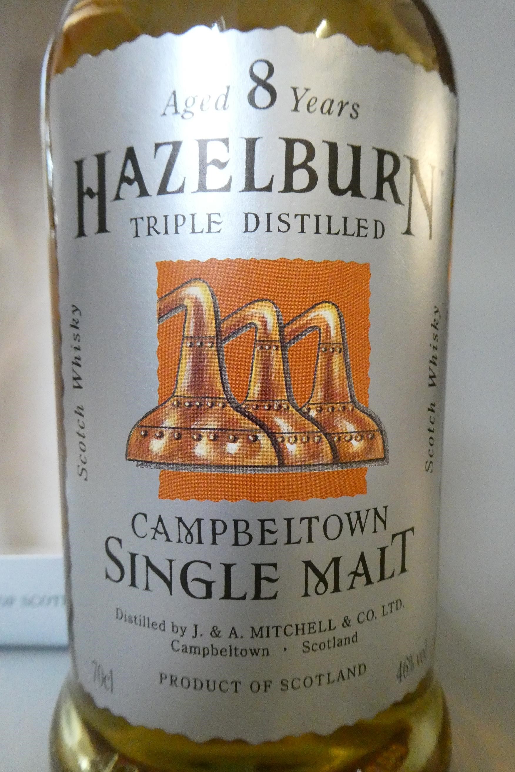 Hazelburn 8yr old Campbeltown single malt whisky, triple distilled, 70cl, 46%, boxed (Est. plus 24% Image