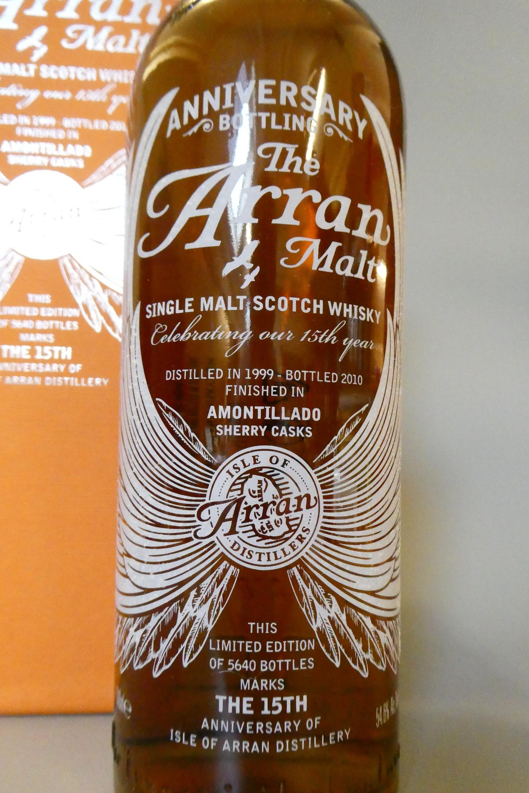 The Arran Malt, 15th anniversary bottling limited edition single malt whisky, distilled 1999, Image