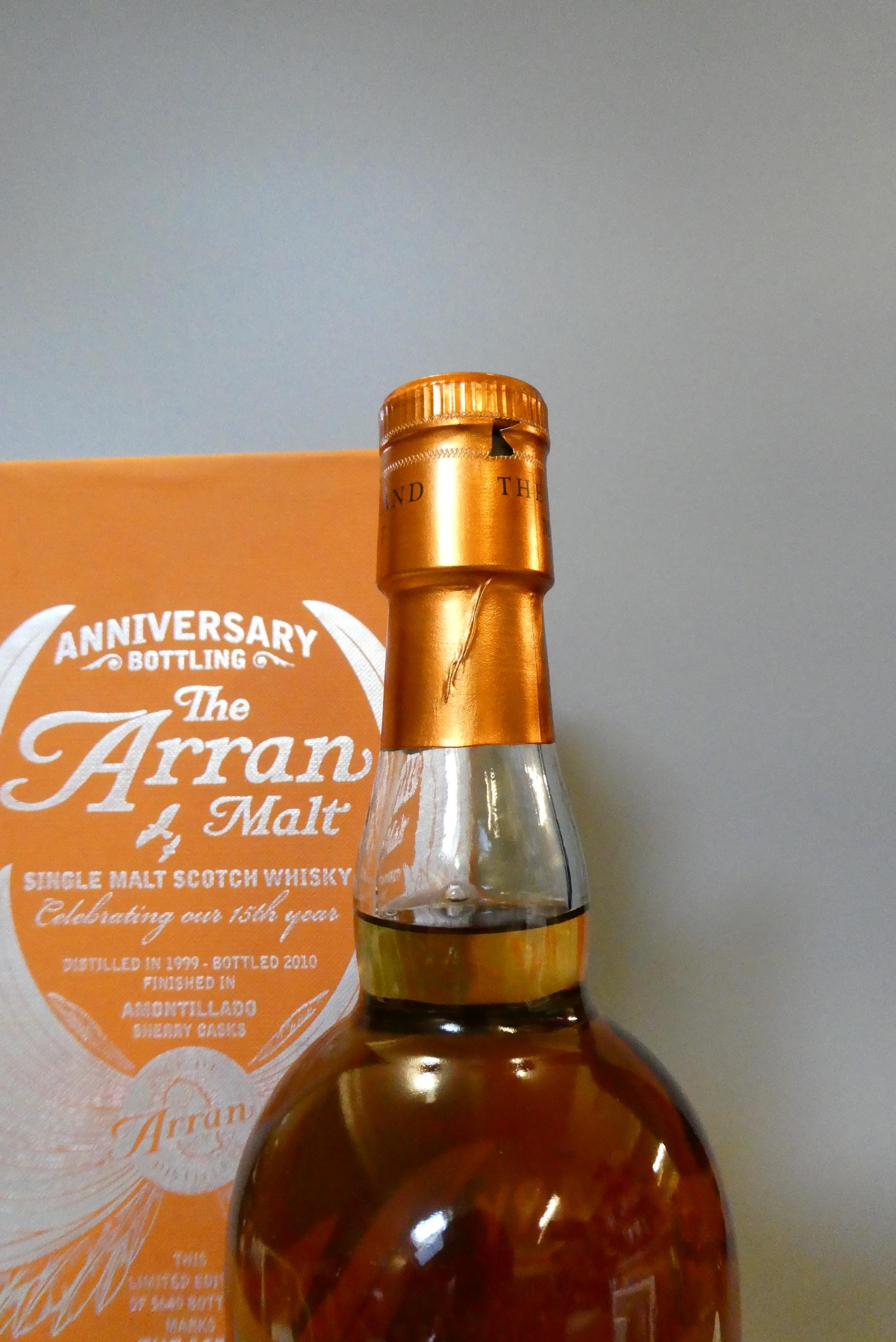 The Arran Malt, 15th anniversary bottling limited edition single malt whisky, distilled 1999, Image