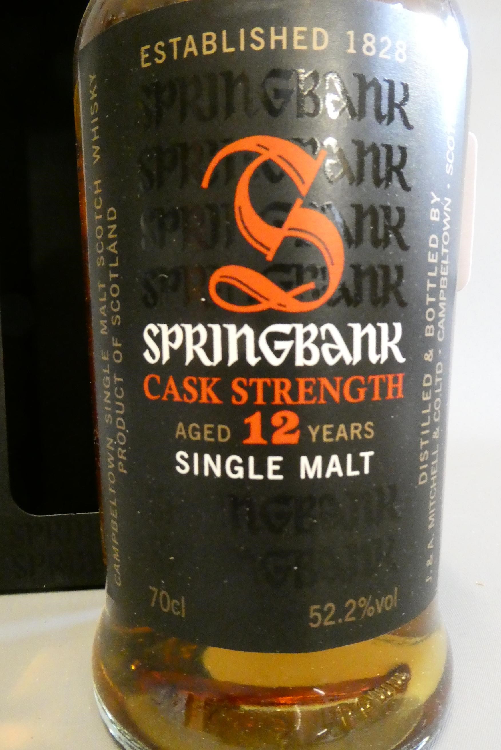 Springbank cask strength 12yr old Campbeltown single malt, 70cl, 52.2%, boxed (Est. plus 24% premium Image
