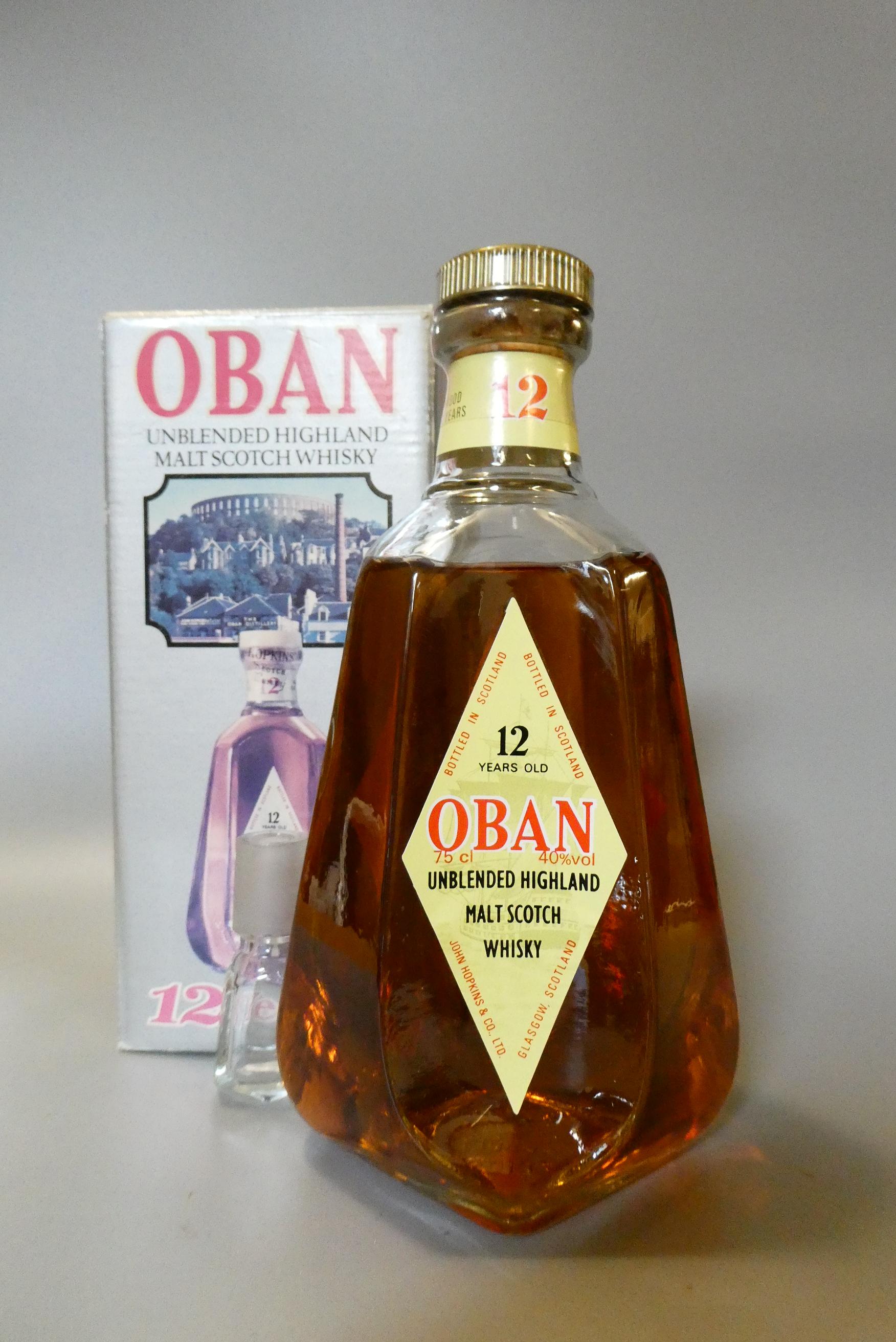 Oban 12yr old Highland malt Scotch whisky, in diamond decanter bottle, 75cl, 40%, boxed (Est. plus Image