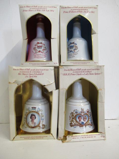 Four pottery Bells whisky decanters to commemorate 1984 Prince Henry of Wales Image