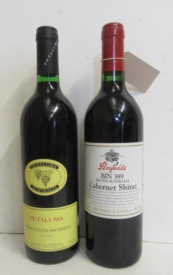 One bottle 1997 Penfolds Bin 389 Cabernet Shiraz and one bottle 1994 Coonawarra Petulama Image