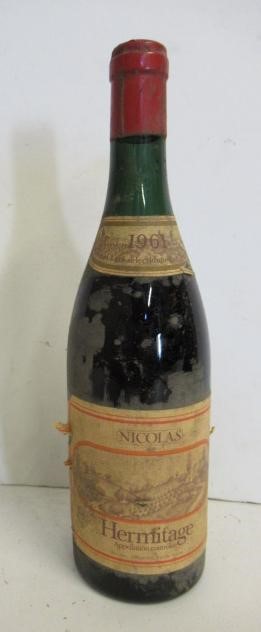 One bottle 1961 Hermitage Nicolas and eleven other bottles of various mainly red French wine (12) Image