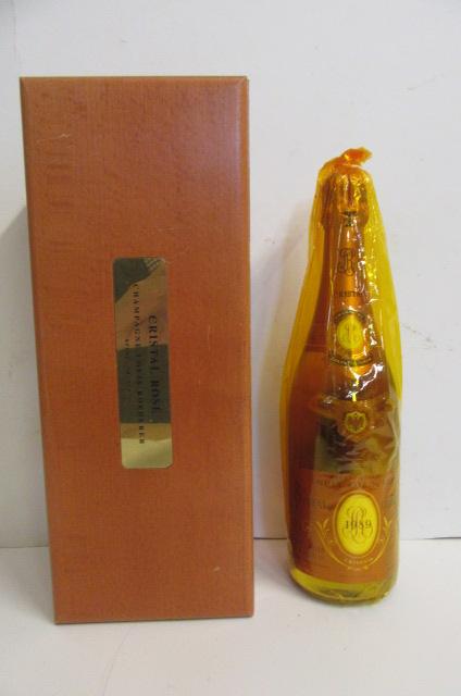 One bottle 1989 Louis Roderer Cristal Rose in presentation wood box Image