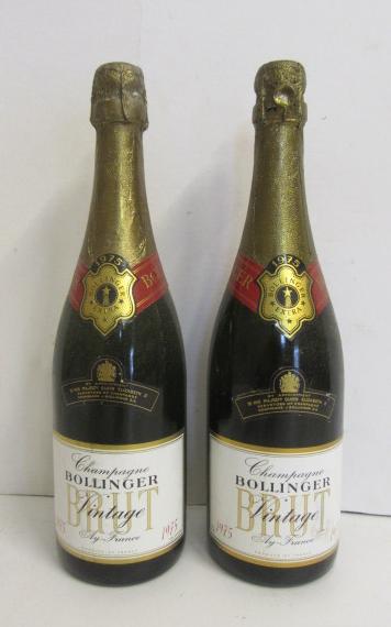 Two bottles 1975 Bollinger Vintage Brut Champagne Image