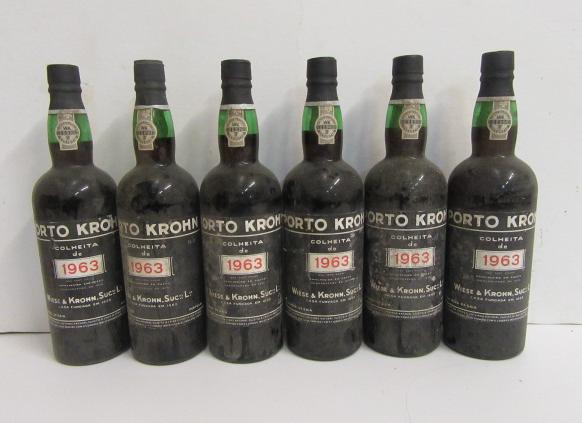 Six bottles 1963 Porto Krohn Image