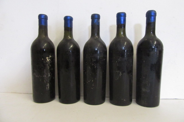 Five bottles believed to be old port Image