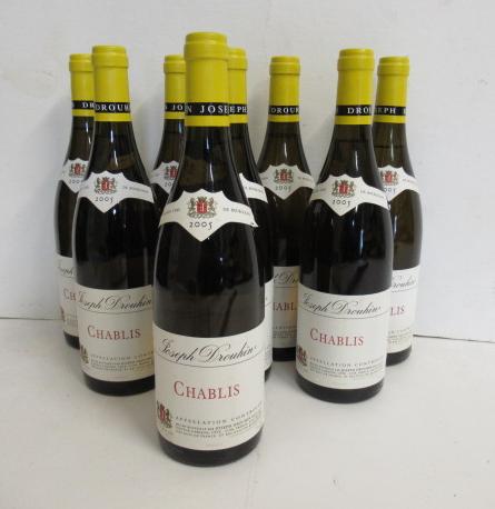 Eight bottles 2005 Chablis Image