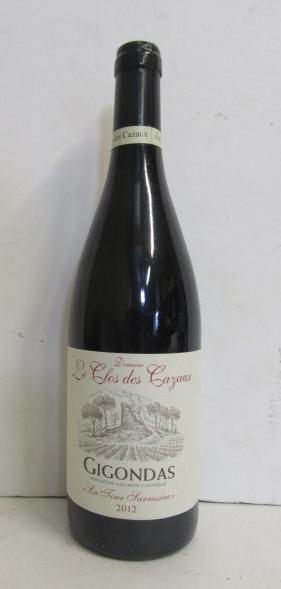 Nine bottles 2012 Gigondas Le Clos des Cazeaux Image