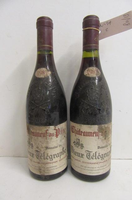 Two bottles 1987 Chateauneuf du Pape Vieux Telegraph Image