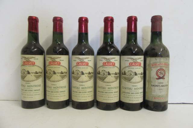 Five half bottles 1964 Chateau Montrose Image