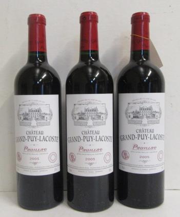 Three bottles 2005 Chateau Grand-Puy-Lacoste Image