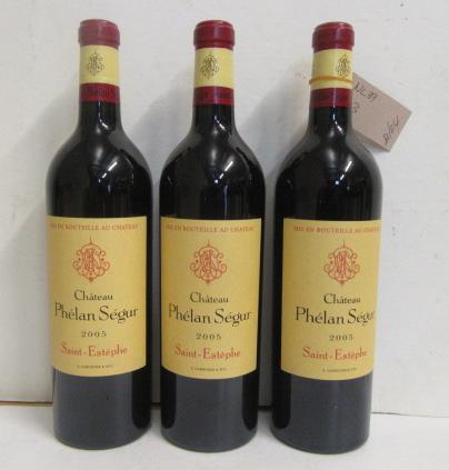 Three bottles 2005 Chateau Phelan Segur Image