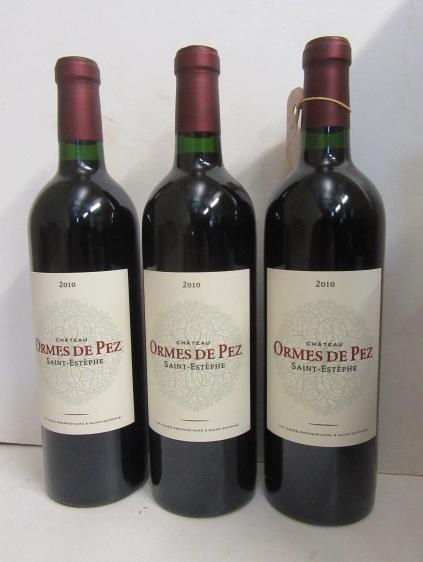 Three bottles 2010 Chateau Ormes de Pez Image