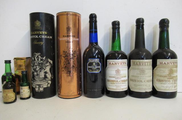 Six bottles Harveys Bristol Cream (two boxed) and four miniatures (10)  Image