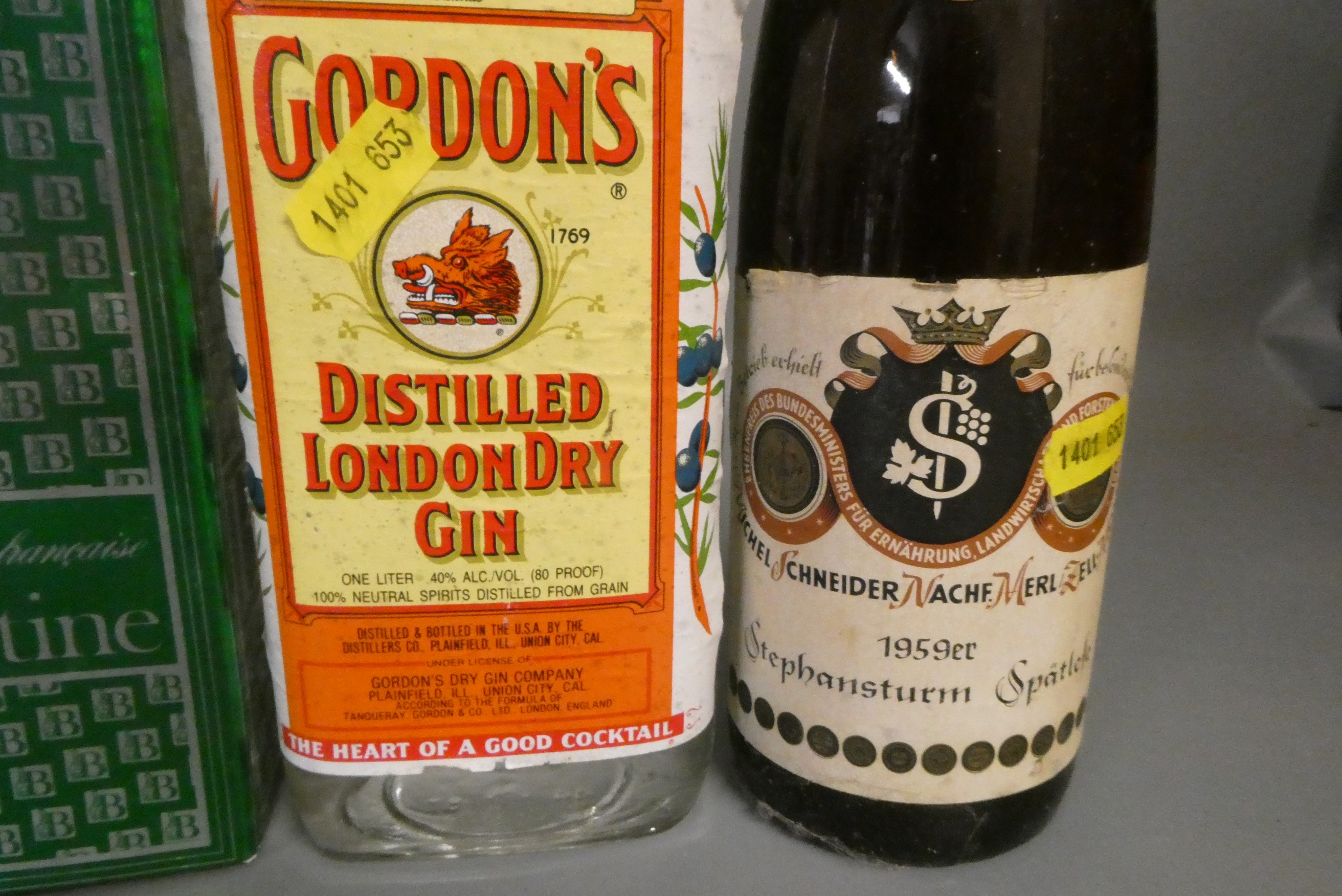 Six bottles of mixed spirits Image