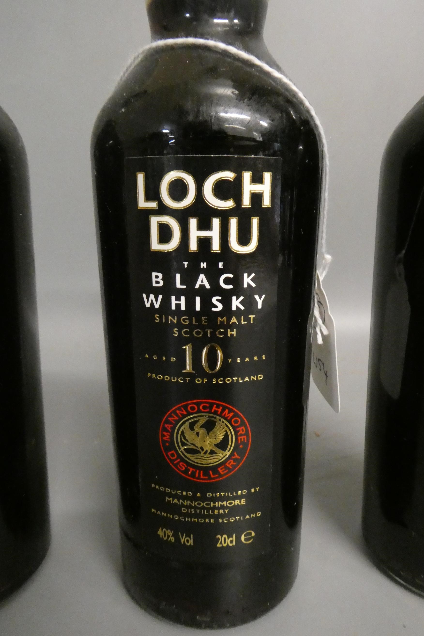 60cl in three bottles of Loch Dhu 10yr old Black Whisky (Est. plus 24% premium inc. VAT) Image