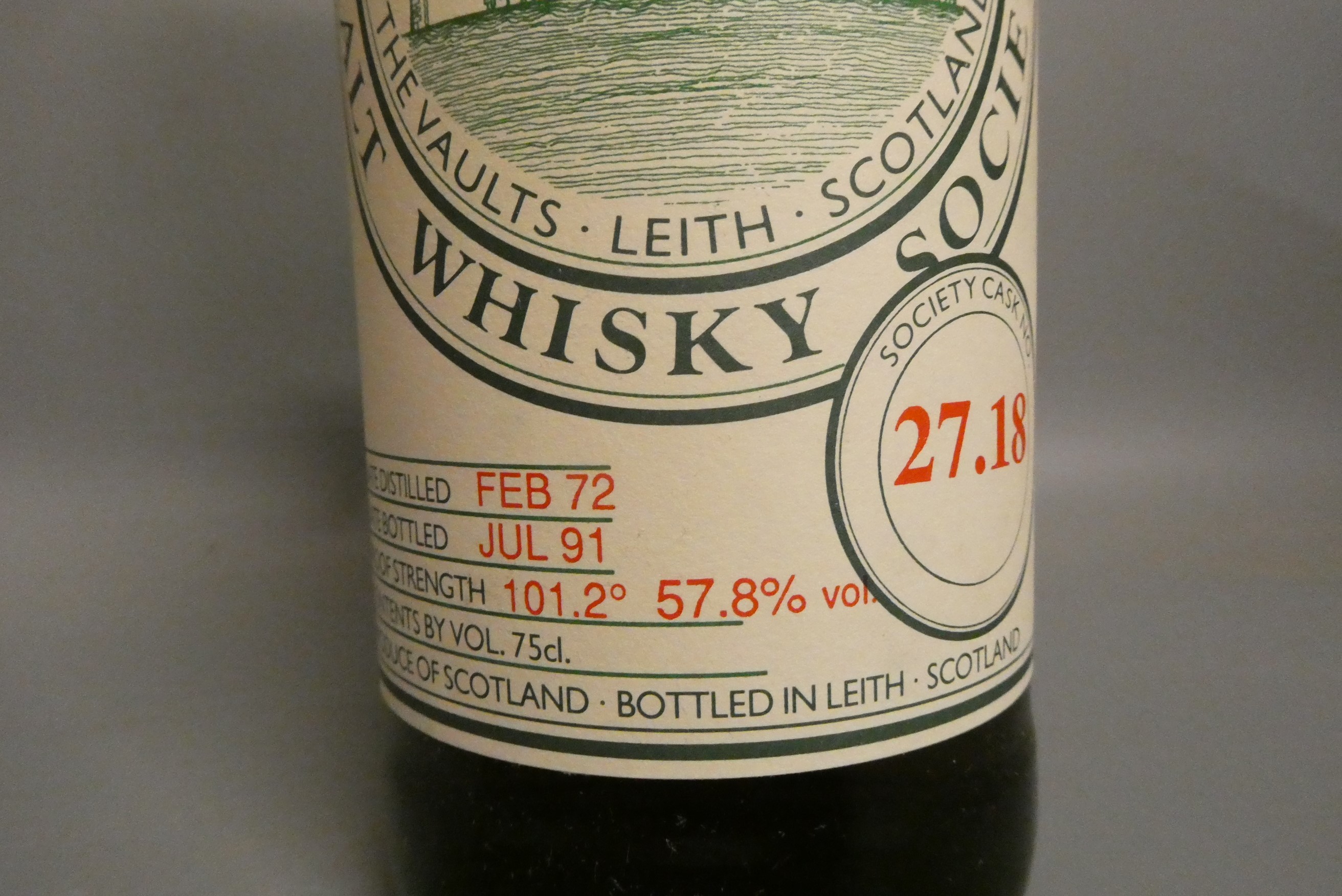 One bottle The Scotch Malt Whisky Society SMWS cask no. 27.18 Springbank Campletown single malt Image