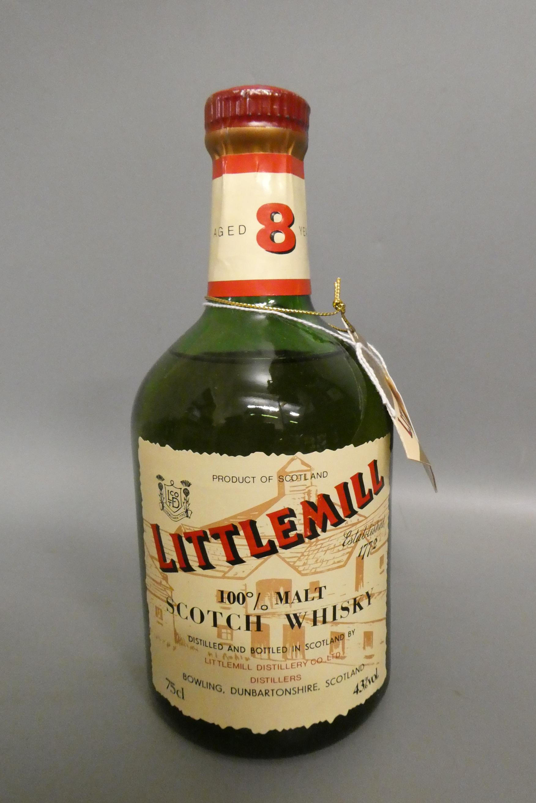One bottle Littlemill 8yr old 100% malt Scotch whisky, 43%, 75cl (Est. plus 24% premium inc. VAT) Image