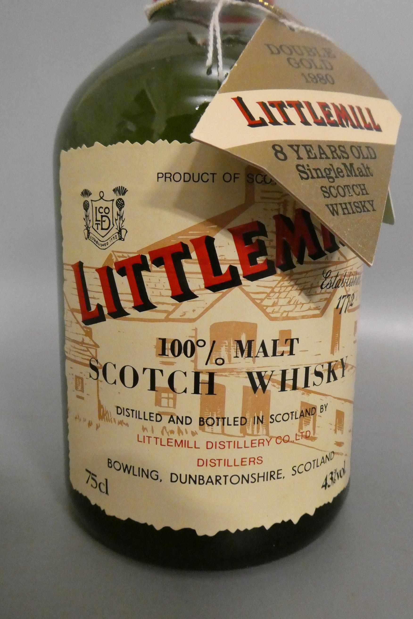 One bottle Littlemill 8yr old 100% malt Scotch whisky, 43%, 75cl (Est. plus 24% premium inc. VAT) Image