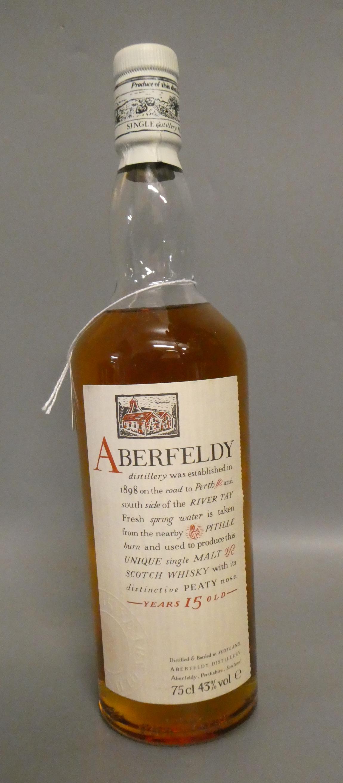 One bottle Aberfeldy 15yr old single malt Scotch whisky, 43%, 75cl (Est. plus 24% premium inc. VAT) Image