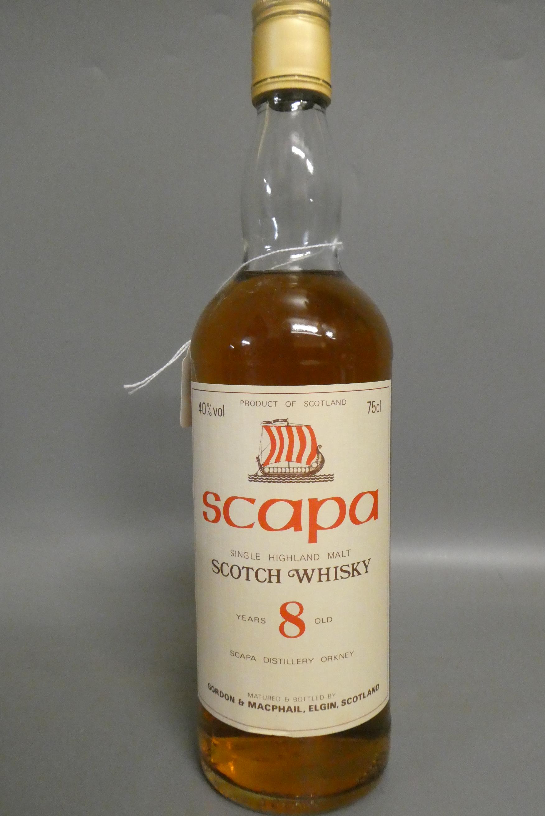 One bottle Scapa 8yr old single Highland malt Scotch whisky, Gordon & Macphail bottling, 40%, 75cl Image