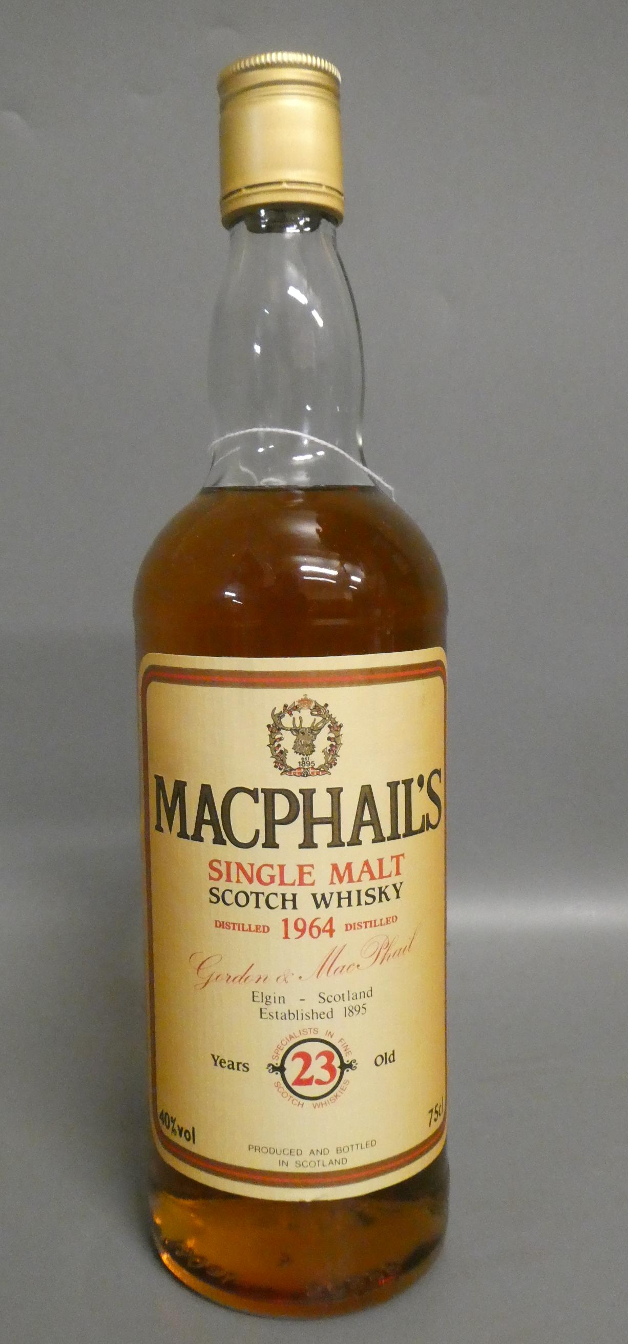 One bottle Macphail's 23yr old single malt Scotch whisky, distilled 1964, Gordon & Macphail, 40%, Image
