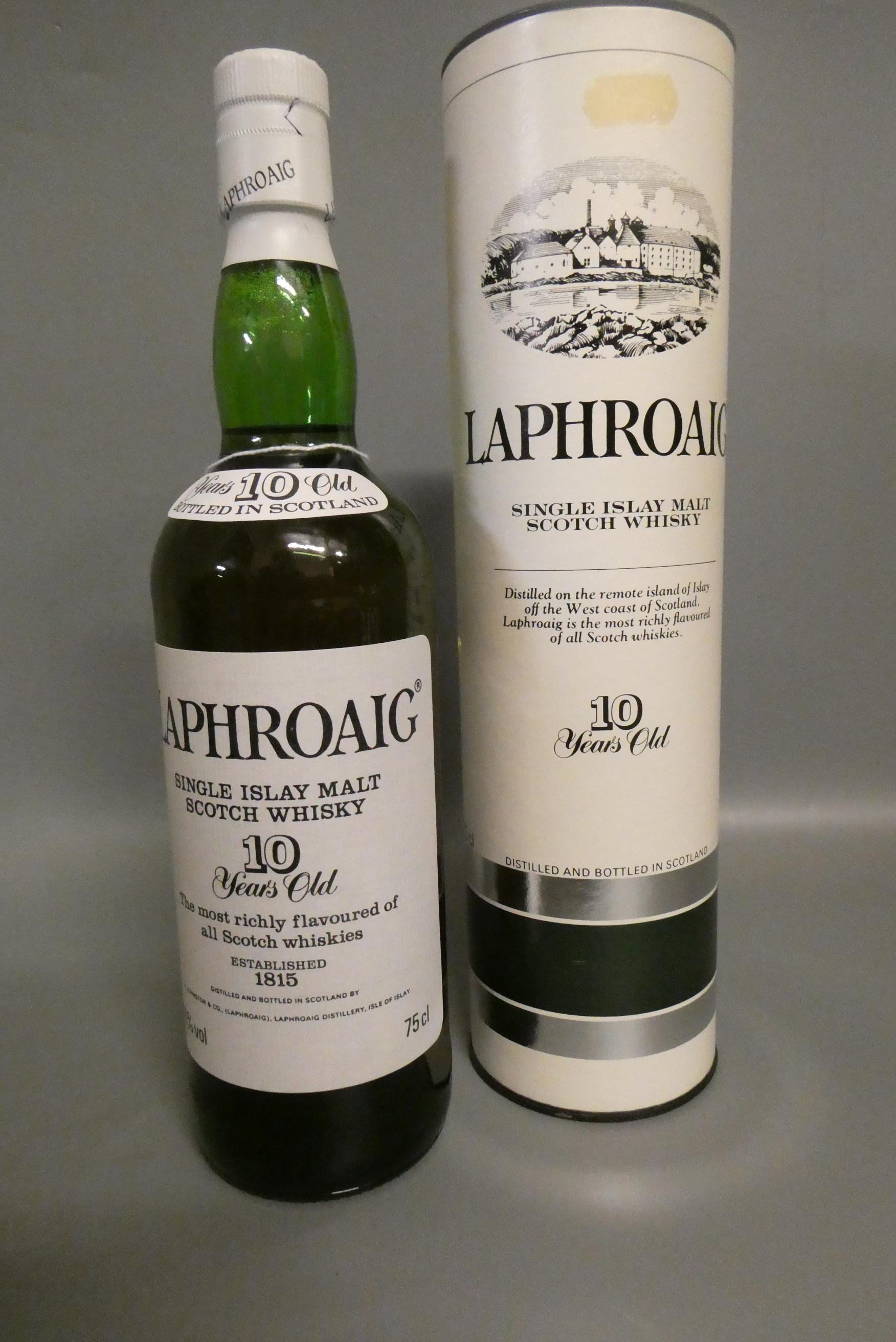 One bottle Laphroaig 10yr old single Islay malt Scotch whisky, 40%, 75cl, appears to be pre-Royal Image
