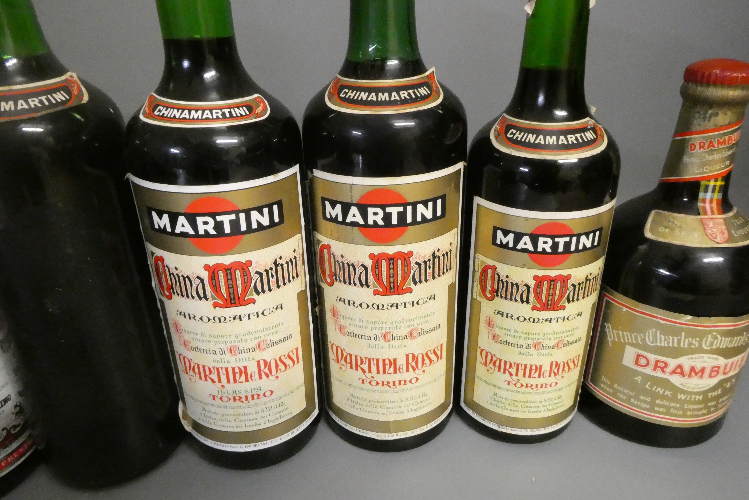 Nine bottles of mixed vintage spirits & liqueurs, comprising three DOM Benedictine, 3litre and one Image