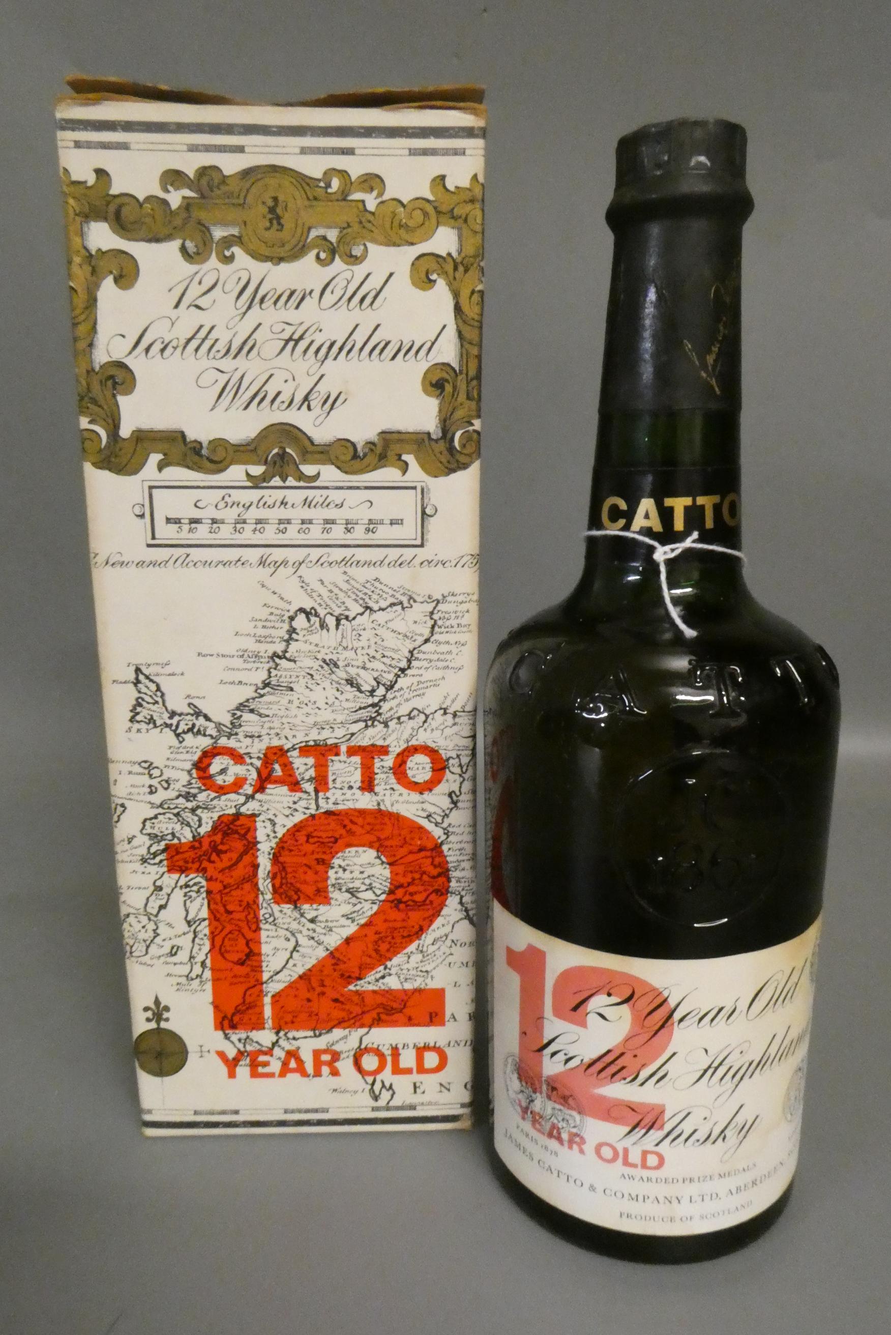One bottle James Catto 12yr old Highland whisky, 75°, 26 2/3 fl. ozs., boxed (Est. plus 24% premium Image