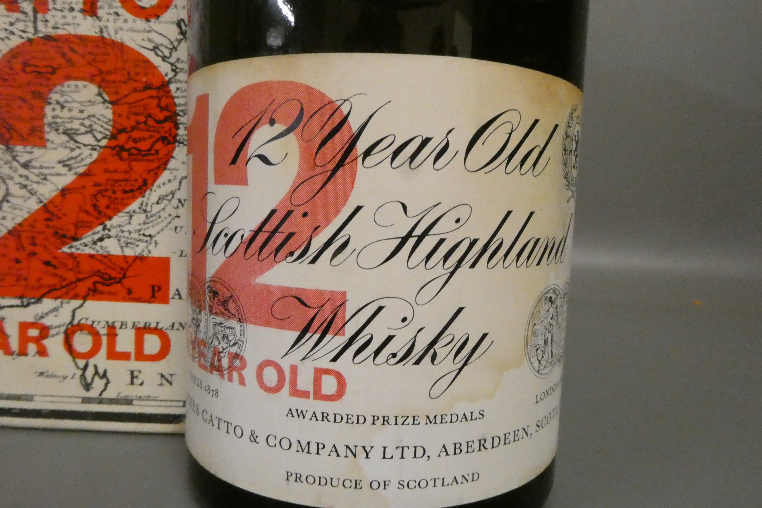 One bottle James Catto 12yr old Highland whisky, 75°, 26 2/3 fl. ozs., boxed (Est. plus 24% premium Image