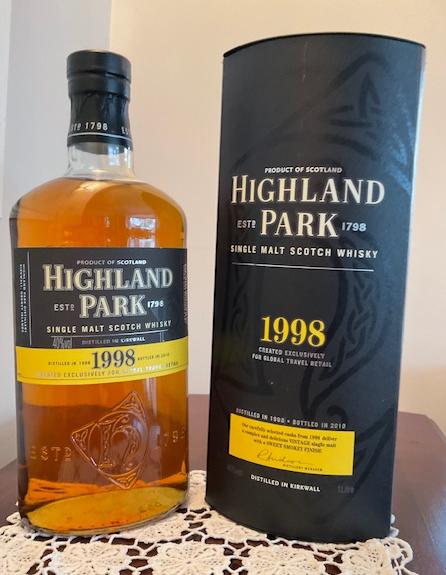One litre Highland Park single malt Scotch whisky, distilled in 1998, bottled in 2010, 40%, produced Image
