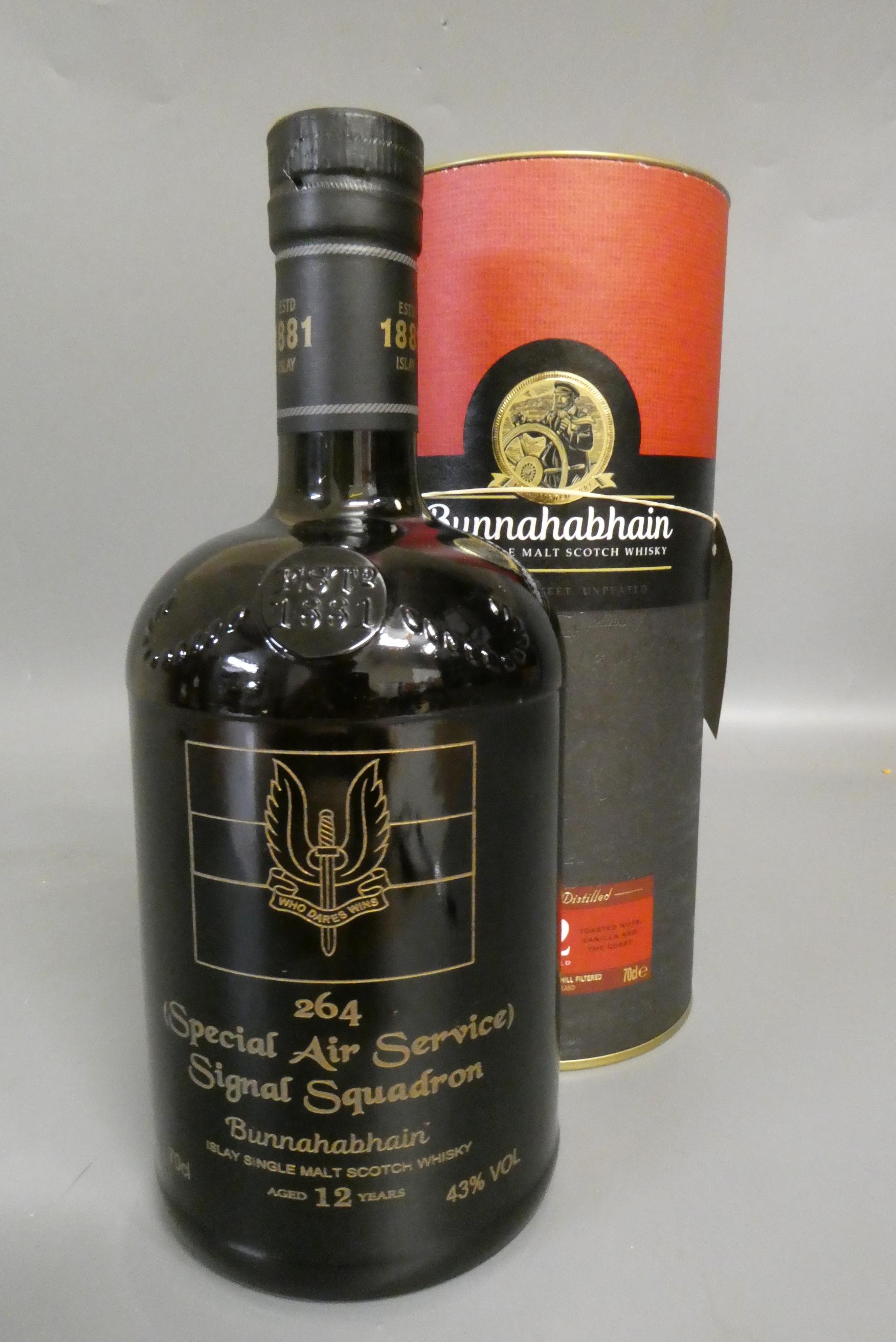 One bottle Bunnahabhain 12yr old Islay single malt Scotch whisky, bottled for the Special Air Image