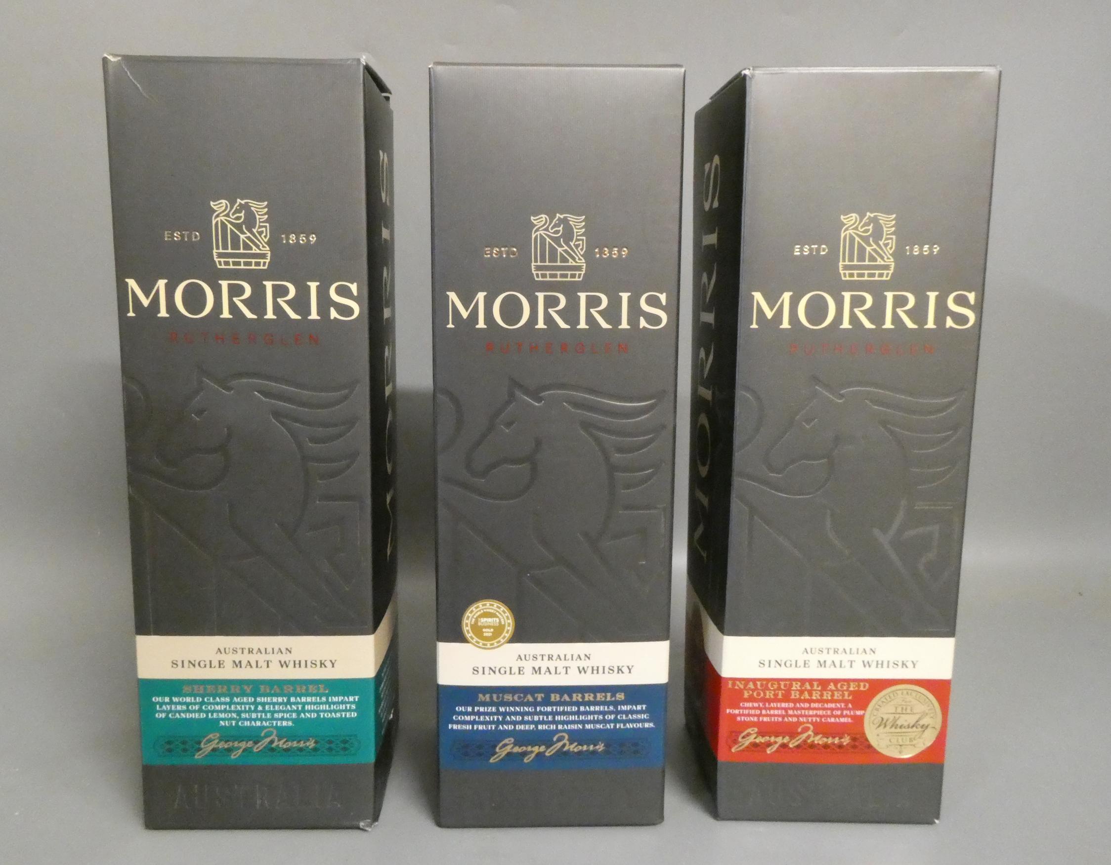 Three bottles Morris single malt Australian whisky Image